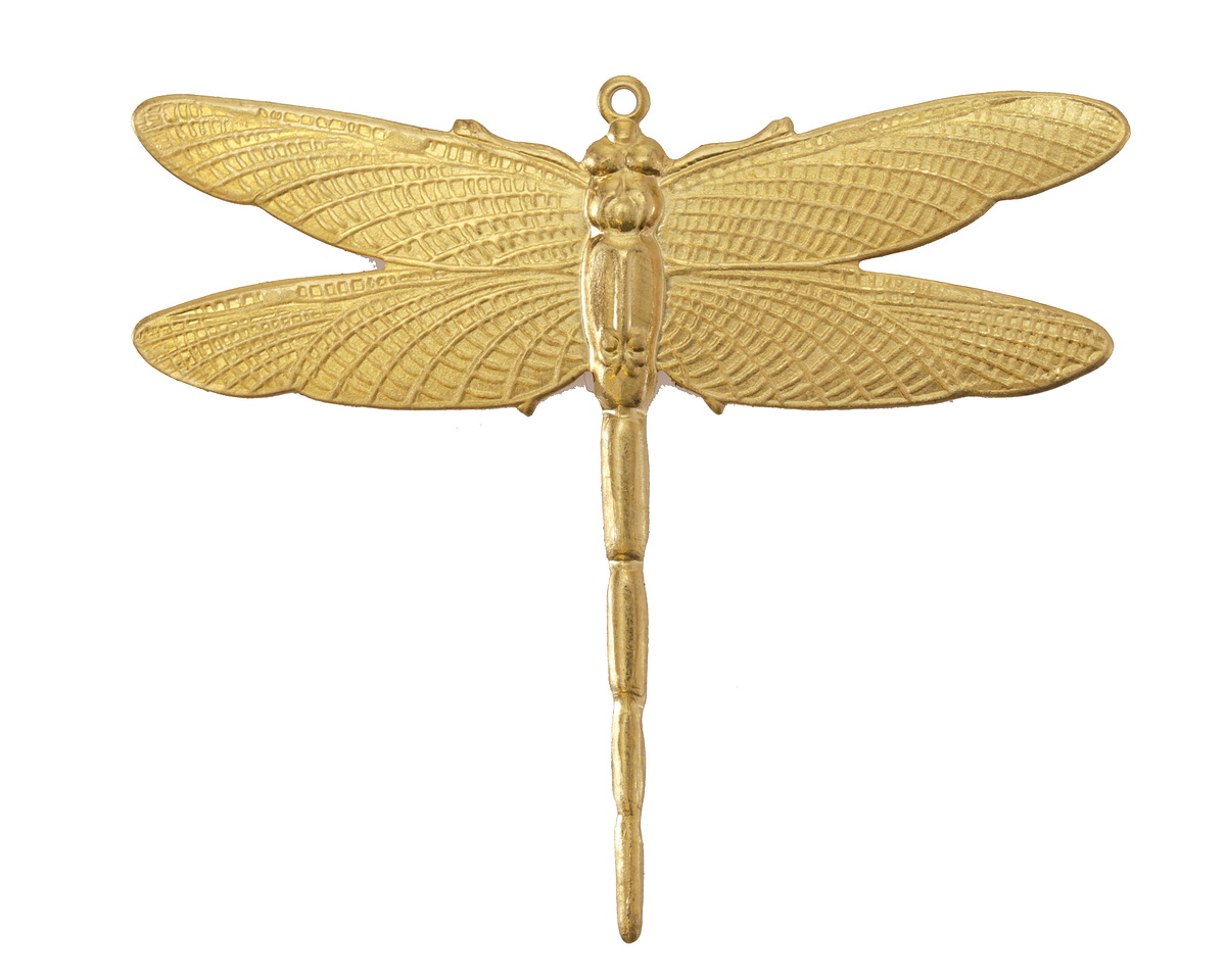Vintaj Solid Brass Enchanted Dragonfly Focal 49x43mm