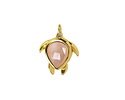Rose Quartz w/ Gold Finish Sea Turtle Focal 15x19mm
