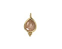 Peach Moonstone w/ Gold Finish Faceted Teardrop Focal 10x12mm