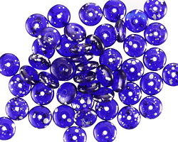Czech Glass Cobalt Blue w/ Silver Flecks Spacer 2x6mm