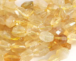 Citrine Faceted Nugget 10-13x7-10mm Beads