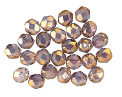 Czech Glass Bronzed Wisteria Fire Polished Round 6mm