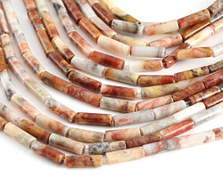 Crazy Lace Agate Tube 13x4mm