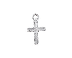 Nunn Design Antique Silver (plated) Tiny Hammered Cross Charm 18x11mm