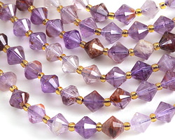 Purple Phantom Quartz (Auralite-23) Faceted Bicone 8mm