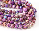 Purple & Turquoise (Light) Impression Jasper Round 10mm