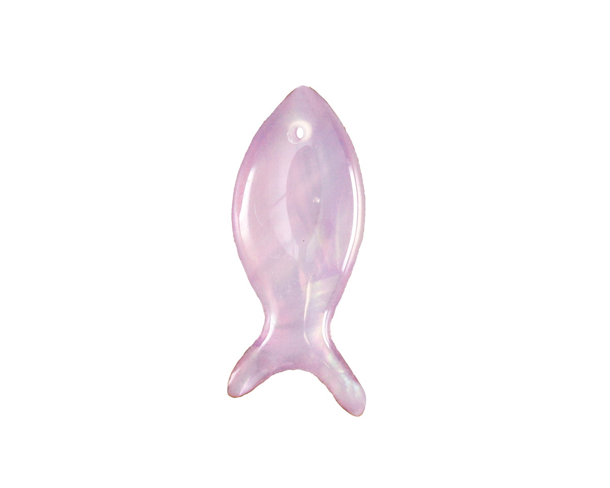Lavender Resin & Shell Fish Focal 10x24mm