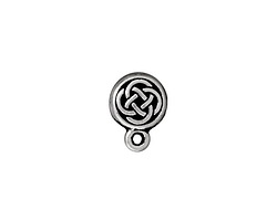 TierraCast Antique Silver (plated) Small Celtic Circle Ear Post 8x12mm