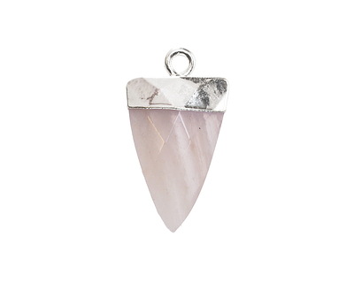 Lavender Quartz Faceted Triangle Pendant w/ Silver Finish 13x24mm