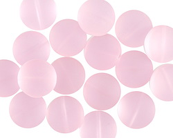 Blossom Pink Beach-Style Glass Puffed Coin 12mm