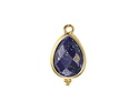 Lapis w/ Gold Finish Faceted Teardrop Focal 12x21mm