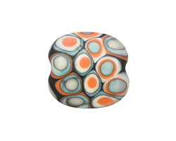 A Beaded Gift Copper Coral Mod Squad Glass Rounded Pillow 20-23x20mm