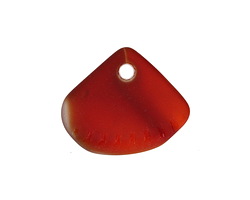 Cherry Red Beach-Style Glass Clam Shell Drop 25x21mm