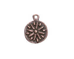 Mykonos Antique Copper (plated) Sun Pendant 15x18mm
