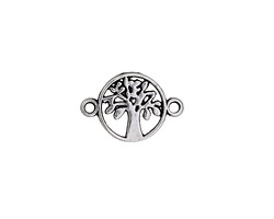 Antique Silver Finish Openwork Tree Focal Link 18x12mm
