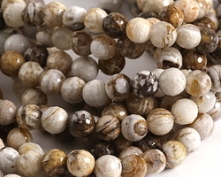 Wooden Jasper Faceted Round 5.5-6mm