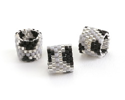 Monochromatic Giraffe Pattern 9x10mm Miyuki Woven Seed Bead Tube for 12mm Interchangeable Focal