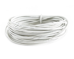 White Round Leather Cord 1.5mm, 16 feet
