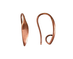 Antique Copper (plated) Short Drip Earwire w/ Loop 11x20mm