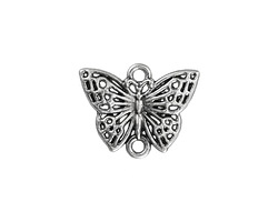 Antique Silver (plated) Filigree Butterfly Focal Link 15x19mm