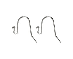 Stainless Steel Earwire w/ Ball 12x17mm