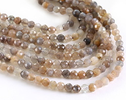 Moonstone (multi) Faceted Round 4.5mm Beads