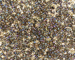 Miyuki Delica Blue Lined Light Topaz AB (DB0089) 11/0 Seed Bead