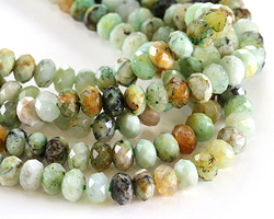 Chrysocolla Azurite in Quartz Faceted Rondelle 5x8mm