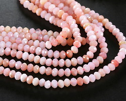 Pink Opal Faceted Rondelle 3x4mm