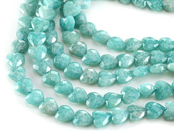 Brazil Amazonite (A) Microfaceted Heart 8mm
