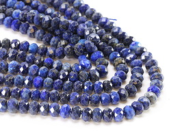 Lapis Faceted Rondelle 4.5x6mm