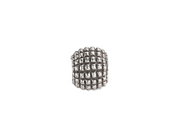 Mykonos Antique Silver (plated) Large Hole Pebbled Rondelle 10x13mm