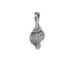 Mykonos Antique Silver (plated) Tibia Shell Charm 11x23mm