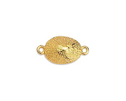 24K Gold (plated) Limpet Sea Shell Focal Link 19x10mm