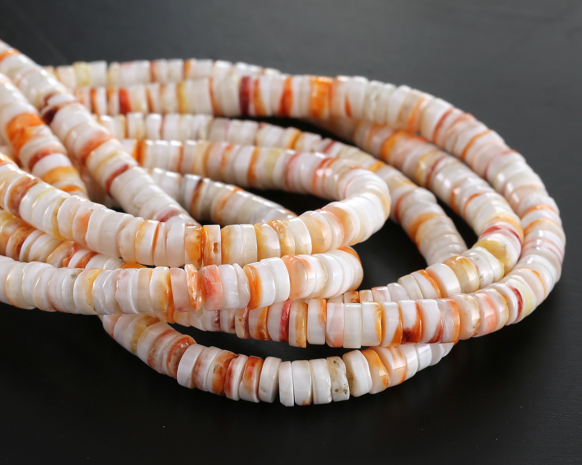 Spiny Oyster Shell (Light) Heishi 6mm