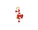Enamel Candy Cane w/ Red Bow Focal 10x20.5mm