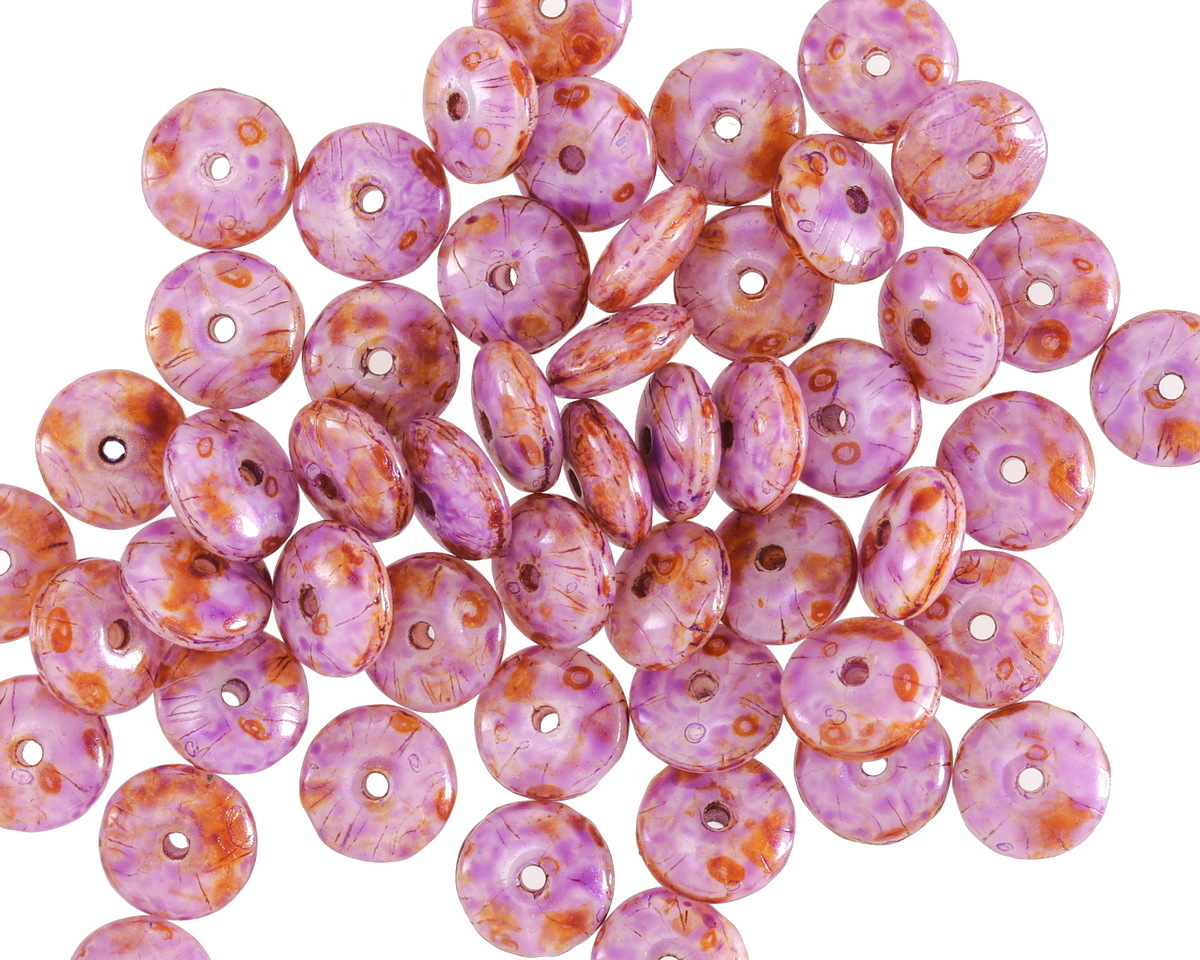 Czech Glass Thistle Picasso Spacer 2x6mm