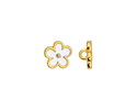 24K Gold (plated) White Enamel Daisy Button 10mm