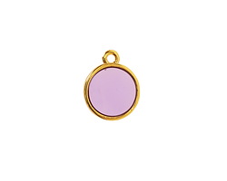 24K Gold (Plated) Transparent Lilac Resin Round Focal 12x14mm
