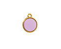 24K Gold (Plated) Transparent Lilac Resin Round Focal 12x14mm