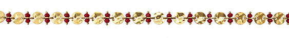 Zola Elements Ruby Crystal w/ Hammered Coin Link Brass Chain