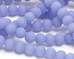 Opaque Sky Blue Beach-Style Glass Round 8mm