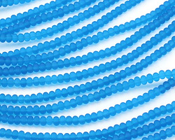Pacific Blue Beach-Style Glass Rondelle 3x5mm
