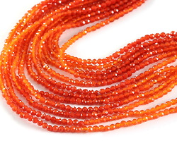 Carnelian (natural) Ombre Faceted Round 2-2.5mm