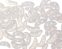 CzechMates Glass Metallic Sueded Gold Crystal 2-Hole Crescent 3x10mm