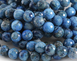 Larimar Blue Crazy Lace Agate Faceted Round 10mm