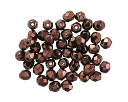 Czech Glass Dark Bronze Fire Polished Round 4mm