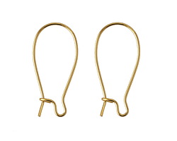 Gold (plated) Kidney Earwire 12x25mm