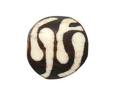 African Batiked Bone Wave Tile 19-22x20-23mm