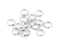 Silver (plated) Twisted Jump Ring 6mm (100 pieces)